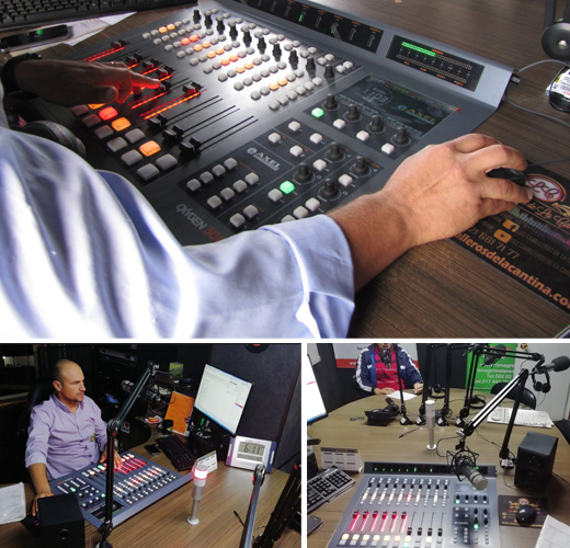 Estudio Emisora Rionegro Stereo con consola digital Oxygen 3000