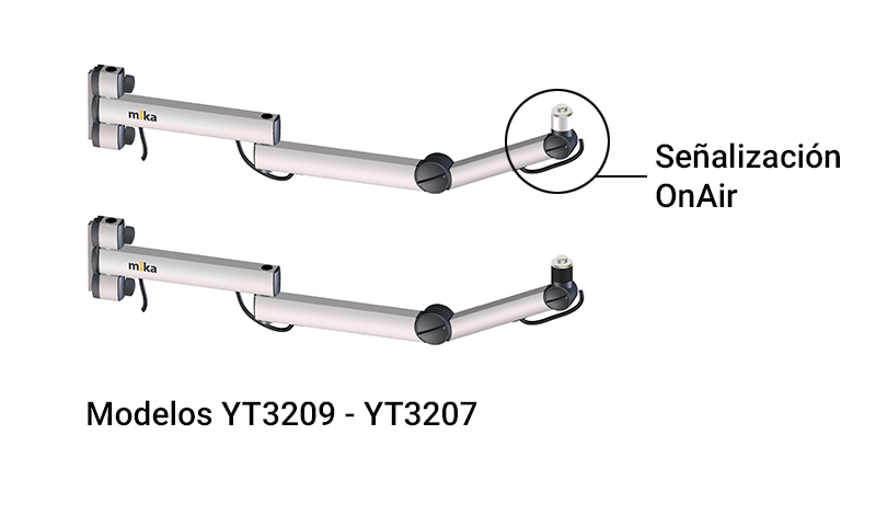 Pantógrafos para micrófono, cámaras con y sin señalización On Air