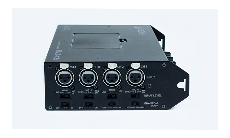 Mezclador de audio portátil FMX42 Azden entradas micrófonos