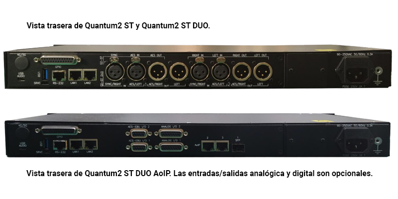 Trasera de los modelos Quantum 2 ST y 2ST DUO