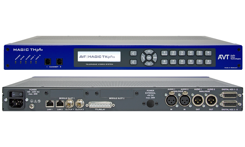 Híbrido telefónico AVT Magic THipPro frontal y trasera