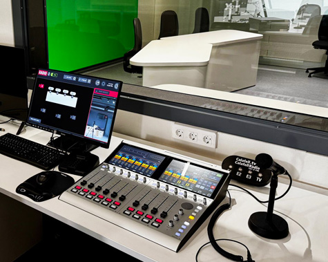 Estudios de Calafell Radio y TV con consola digital DHD SX2 y sistema de visual radio MultiCAM - ASPA