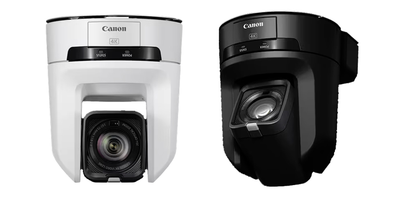 Cámara PTZ Canon CR-N300 blanca y negra techo